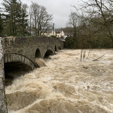 Teifi in full flood Cenarth